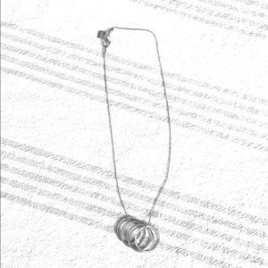 Silpada 5 Rings Circles Silver Necklace Retired